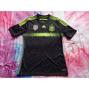 Spain 2010 FIFA World Cup Champions Jersey Men's Medium Black Neon España